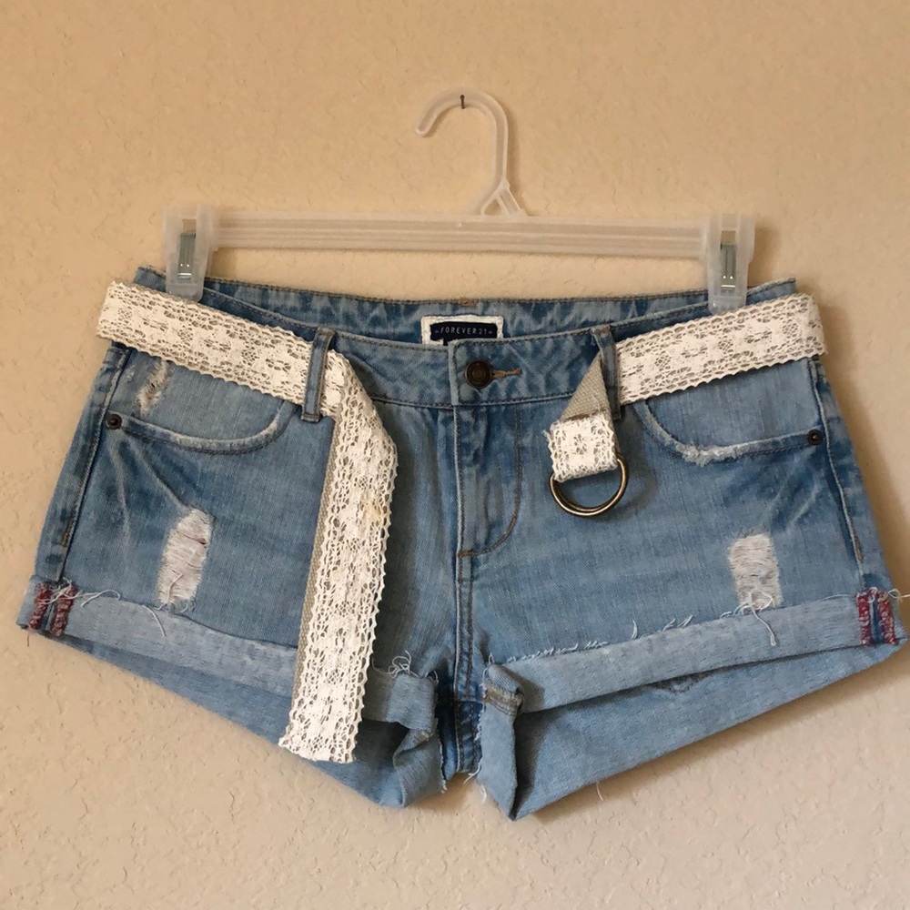 Belted Forever 21 Jean shorts